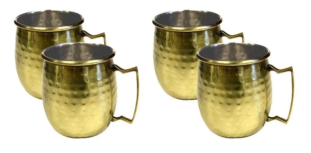 4.125 X 5.25 X 3.5 4.125 X 5.25 X 3.5 ZUCCOR ZMMS Stainless Steel Moscow Mule Mug W//Hammered Copper Exterior