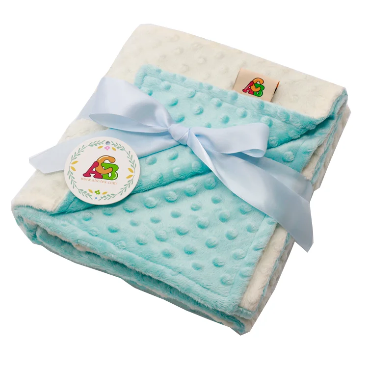 

Hot sale high quality baby minky dot blanket, 31 colors in stock