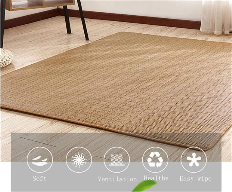 Weave Straw Mat Rattan Bamboo Weave Non Slip Rugs Wooden Floor
