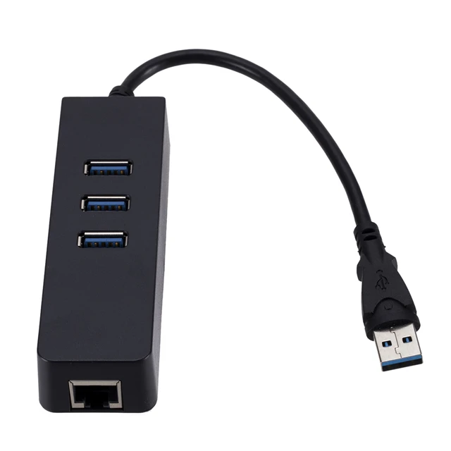 

3 Ports USB 3.0 Gigabit Ethernet Lan RJ45 Network Adapter Hub to 1000Mbps Mac PC