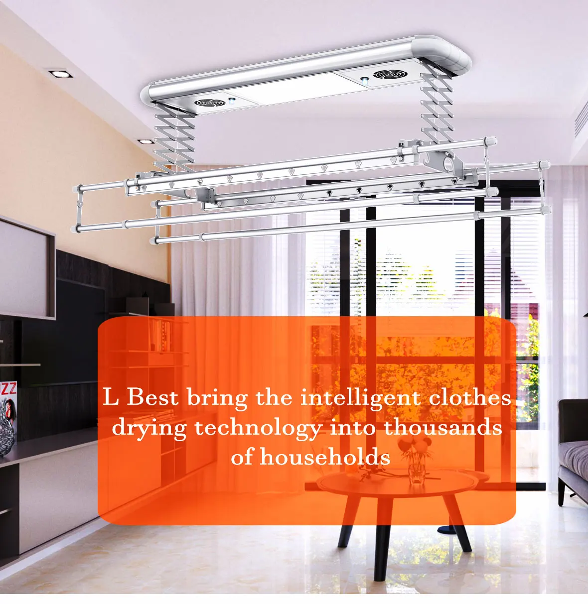 Intelligent Furniture Electric Lifting Clothes Drying Rack Laundry ...