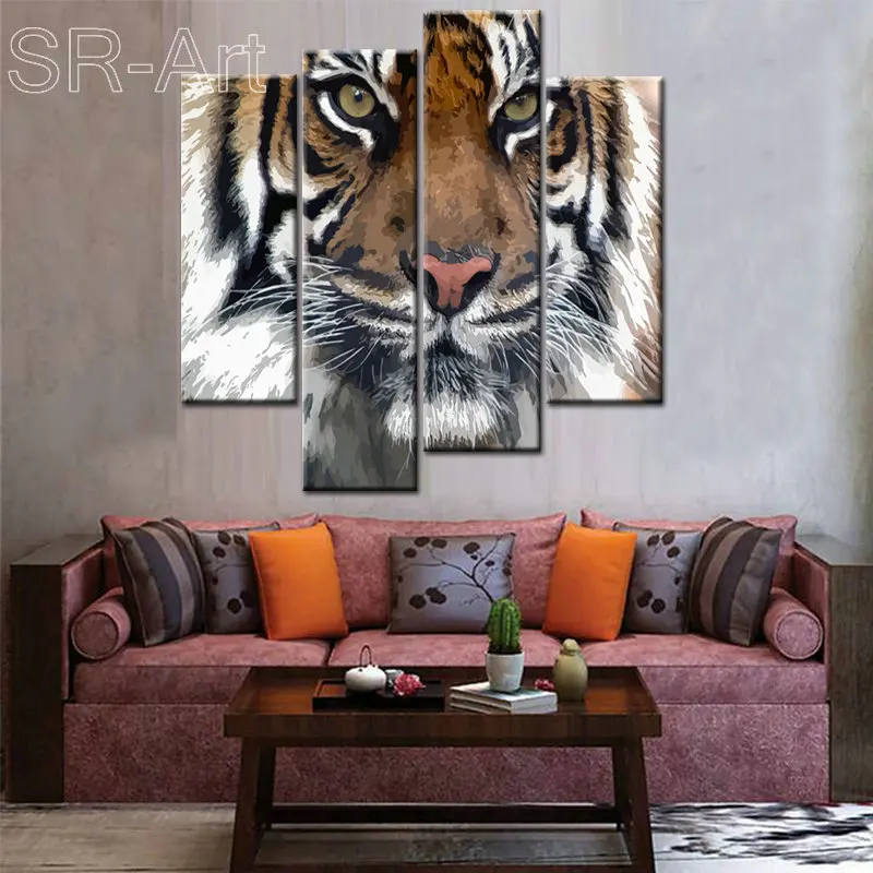 Framed Modern Home Decor HD Print Animal oil painting canvas Wall Art Horse T07