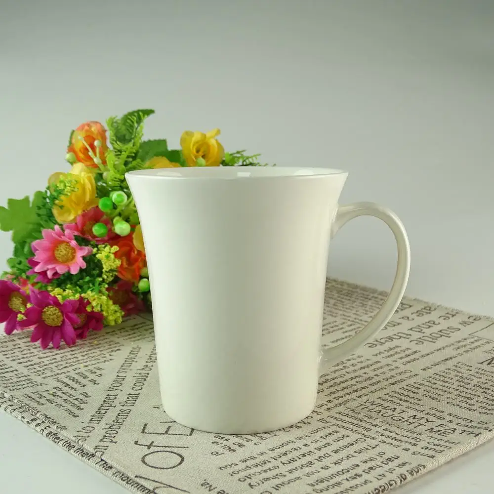 Stock Cheap Ceramic Plain White Coffee Mug And Cup With Double Glaze