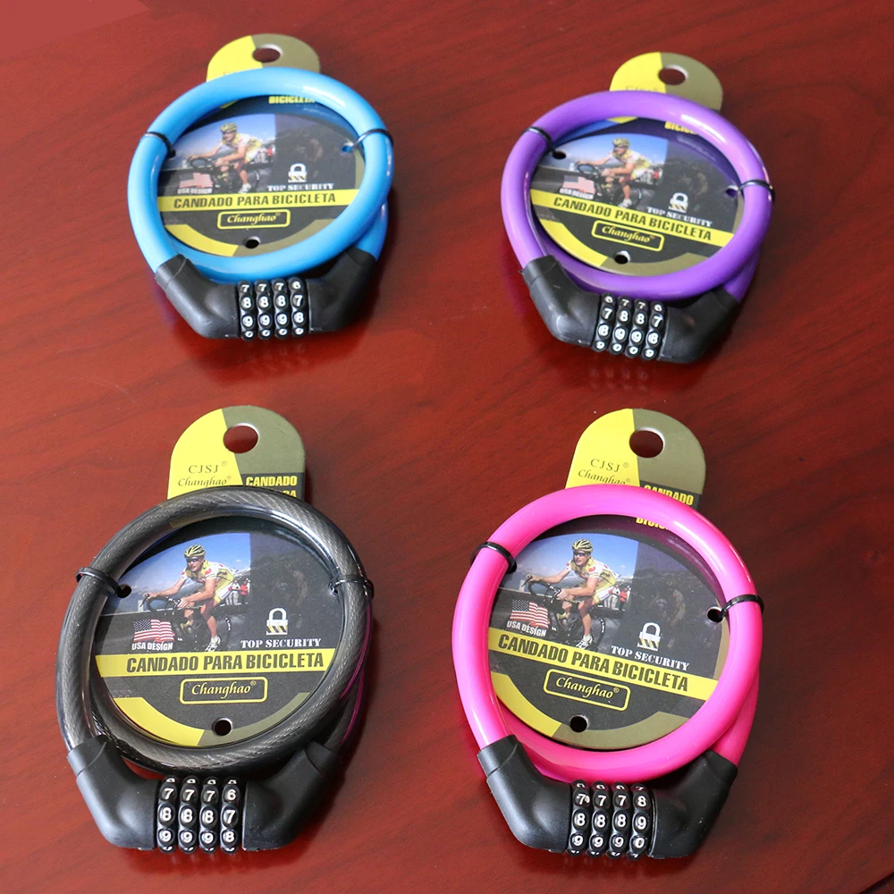 
CH-202 4 digits 12MM diameter*55cm length bicycle cable lock 