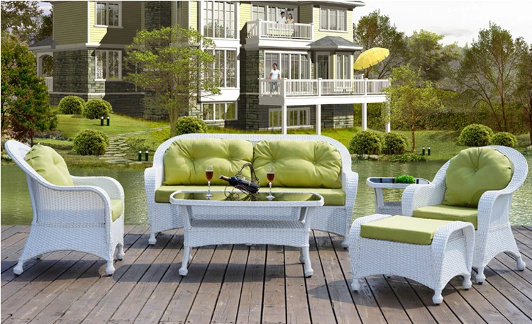 PE Rattan Garden Sets Outdoor Furniture Wicker Sofa with 4 Seats