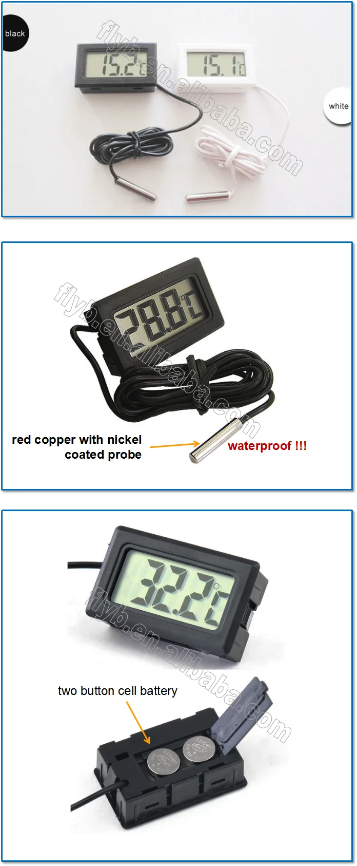 Fishing Refrigerator Digital Hot Water Pipe Temperature Gauge