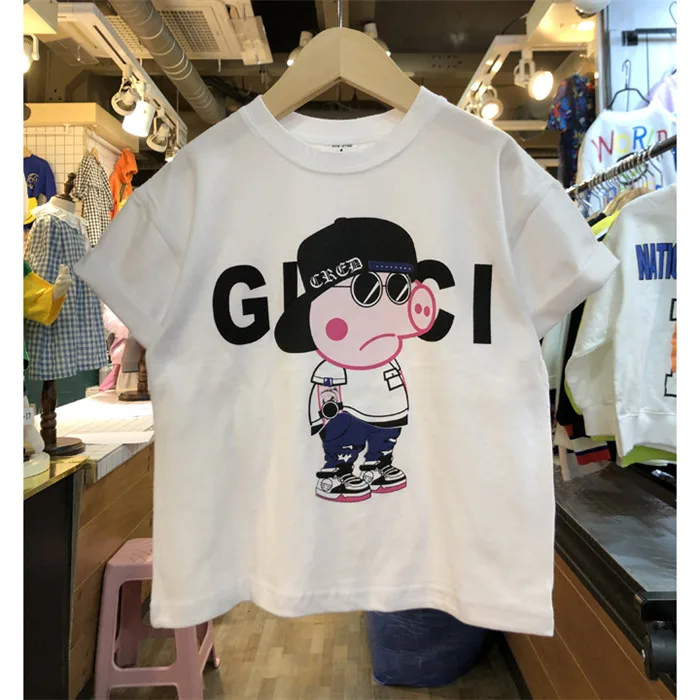 
Huzhou Factory Outlet Baby kids Plaid Unisex Summer Cotton T shirt For Ali Online Shopping 