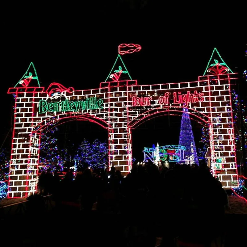 Outdoor Christmas Arches Led Lighted Motifs Commercial Grade Led