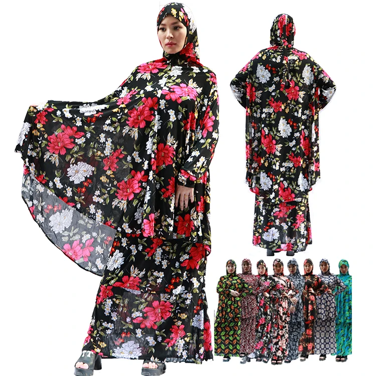 

Multi Colour Muslim Cloth Flower painted Islamic Abaya For Ladies Wear, Mix colors