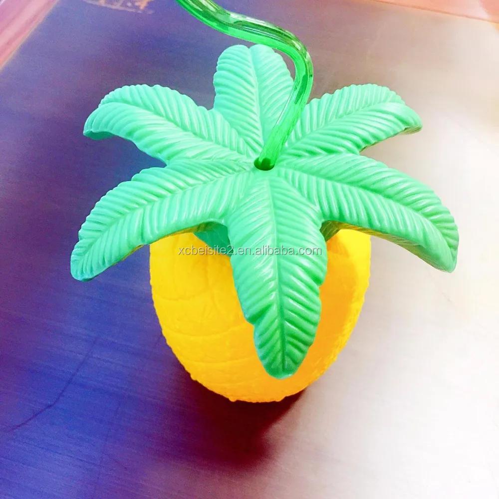 

Mikenda KA008 Fancy Pineapple Design Edible Gum Material Straw Creative Water Drinking Bottle, Customized color
