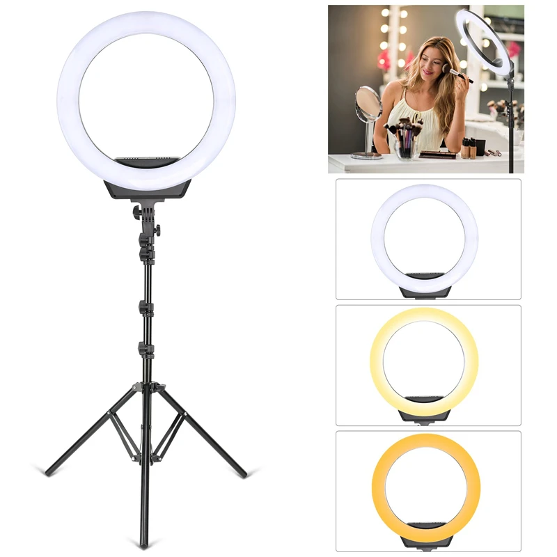 16inch Led Ring Light For Video Make Up Bi Color Photographic Lighting