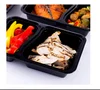 wholesale bpa free stackable disposable take away plastic custom leakproof 2 compartment meal prep containers