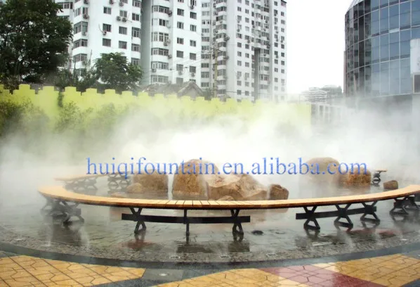 Outdoor Cooling Fog Machine Mist System Garden Dancing Water Fountain Landscaping Decor
