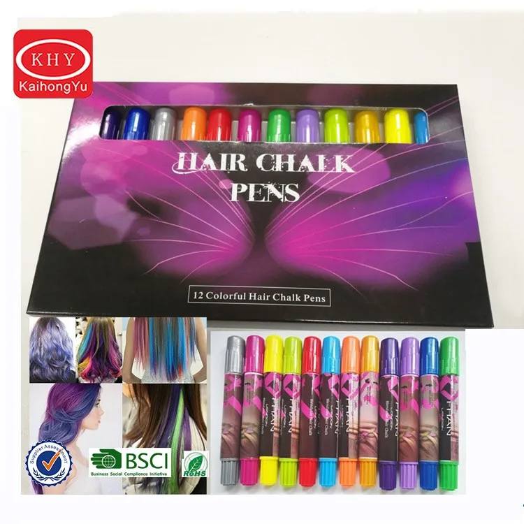 12 Colors Washable Temporary Hair Color For Kids Hair Dye Marker Pen