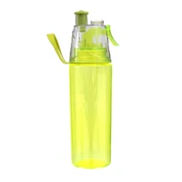 

Bpa free drink bottles 600ML plastic mist spray water bottle Yellow multi function sports bottle