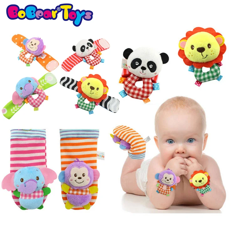 Bobeartoys Custom Baby Soft Stuffed Toy Wrist Rattle Toys Fabric 