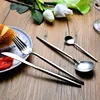 Vintage Portugal design flatware set 304 stainless steel cutlery set spoon fork knife Portugal pointed tail 5 colors tableware
