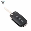 Factory price black car key blank for original VW Tiguan Passat 3 button car key remote control 433 mhz 48 chip