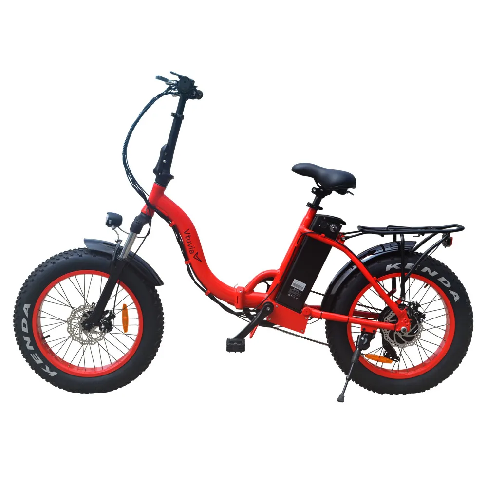 

Vtuvia 20'' inch Fat tire E-bike 12AH Removable Lithium Battery Electric Bike 48V 500W Motor Folding Electric Bicycle