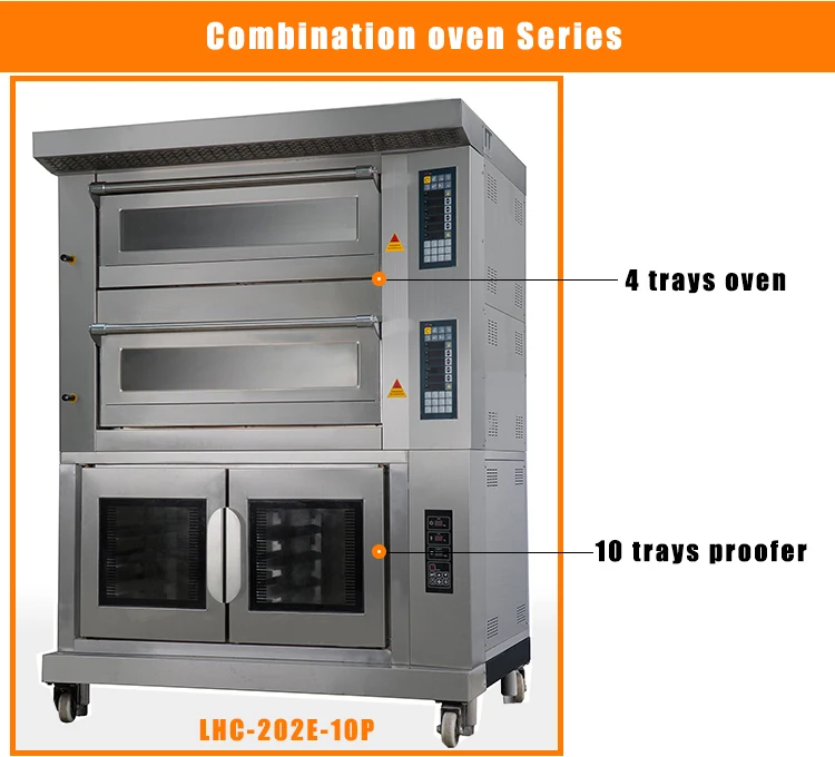 Electric Bread Convection Oven 2 Deck 4 Tarys Oven With 10 Pan Proofing