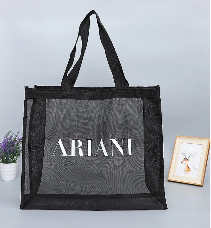 

Customized reusable nylon msh shopping tote bag