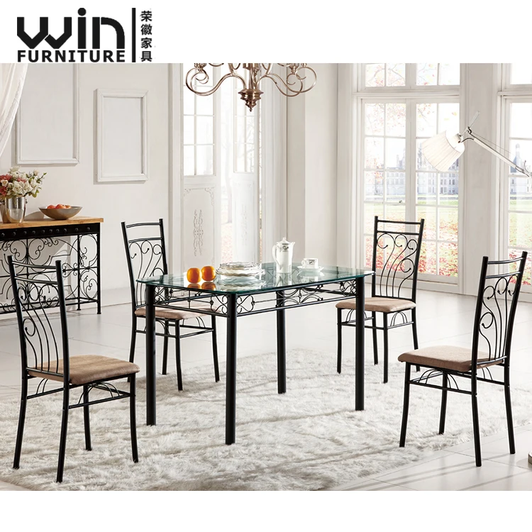 Modern Glass Dining Table High Quality Metal Frame Dining Table And Chair Set Buy Modern Glass Dining Table Metal Frame Dining Table Dining Table And Chair Set Product On Alibaba Com