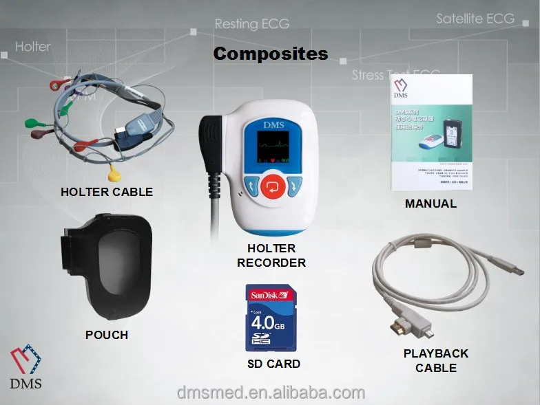 DMS 의료 장비 12 리드 홀터 심전도 기계병리학적인 분석 장비상품