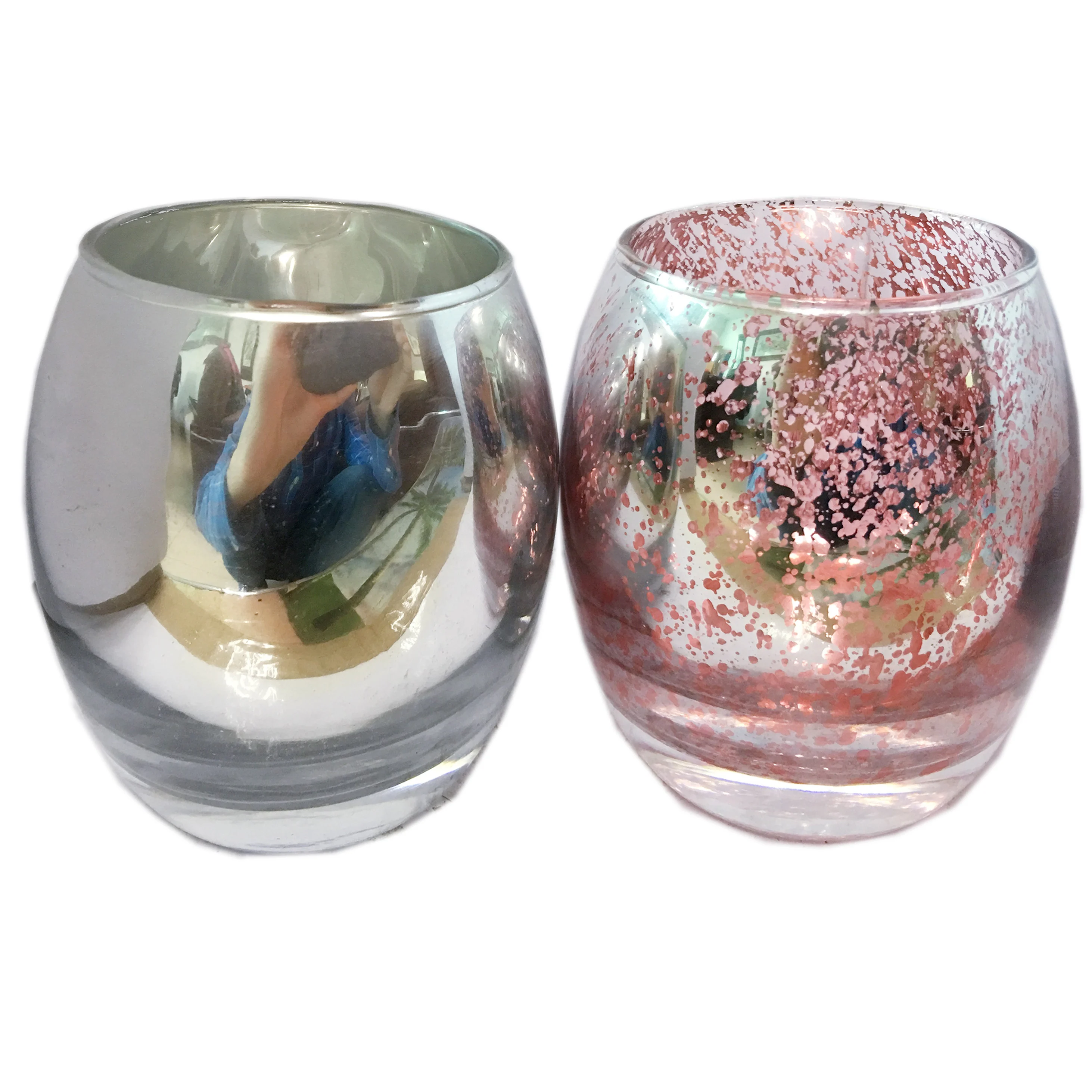 Luxury Egg Shape Electroplating Glass Candle Holder Wedding Home