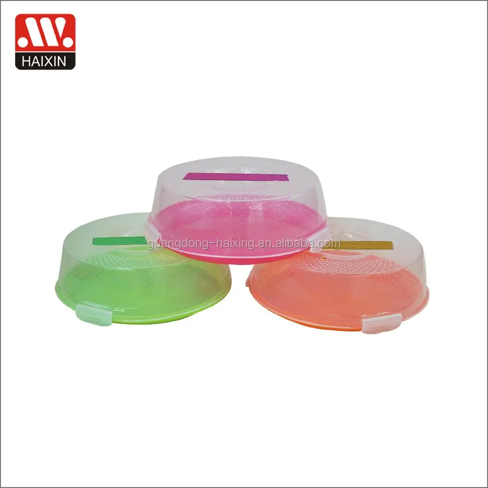 Haixing wholesale cake container with lid and handle plastic cake server plastic cake box kitchen tool