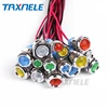 6mm 8mm 10 mm 12mm LED Metal Indicator light 6mm waterproof Signal lamp 6V 12V 24V 220v with wire red yellow blue green white