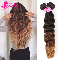 

8A Aliexpress Hair Extensions 1B/4/30 Ombre Peruvian Hair Loose Wave 4 Bundles