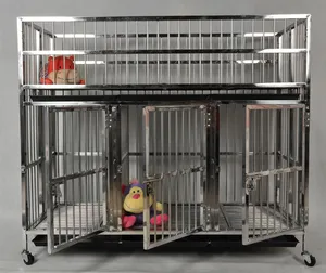 Image of Best cheap stainless steel dog cage with dog run wholesale, Double door dog run