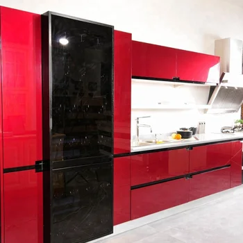 High Gloss Kitchen Cabinets Fashion Red And Black Kitchen Design Buy Kitchen Cabinets High Gloss Kitchen Cabinets Kitchen Design Product On