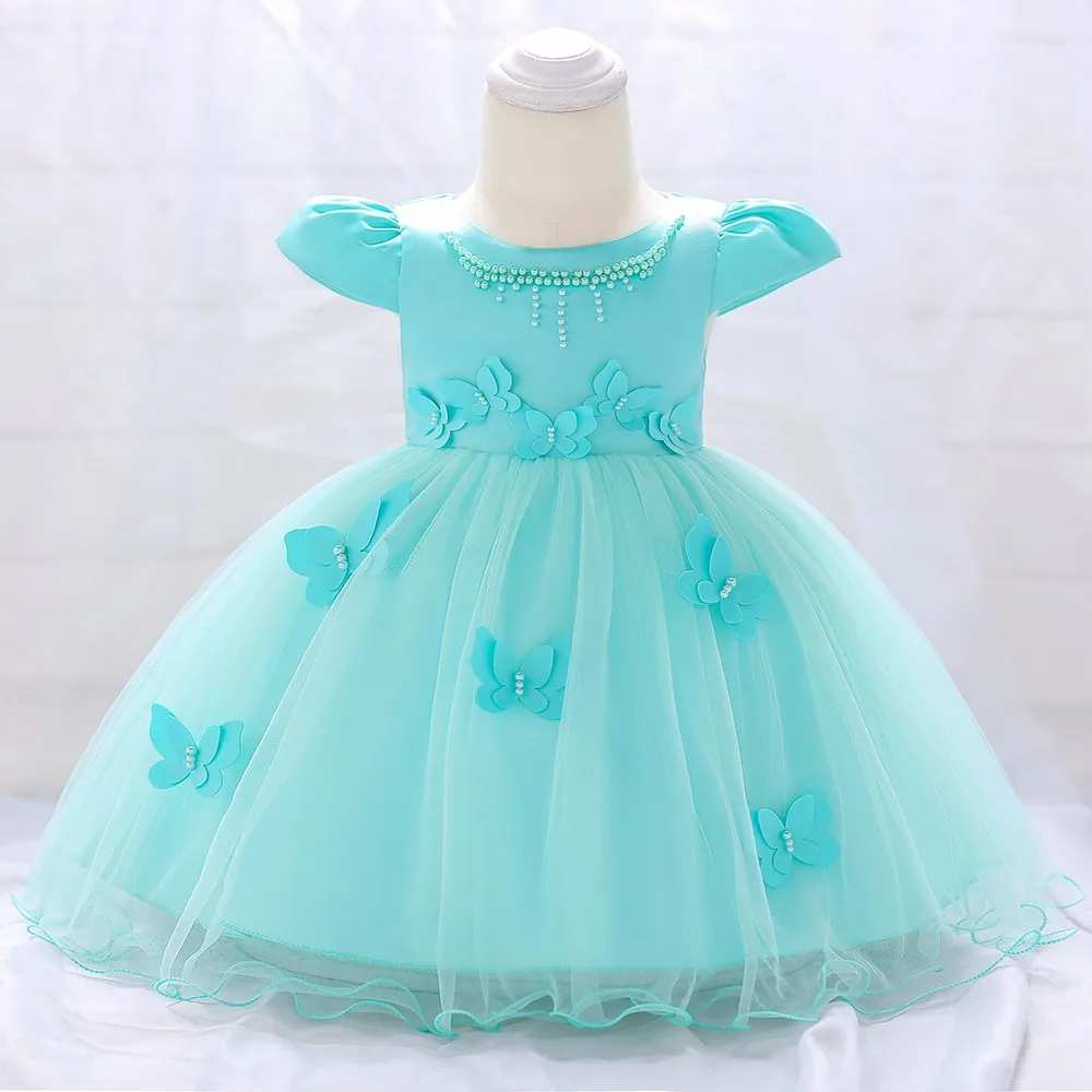 

Wholesale Baby girls Childrendress Designs Small Baby Kids Christian Wedding Little Girls Pageant Dress L1867XZ, Pink, apply green