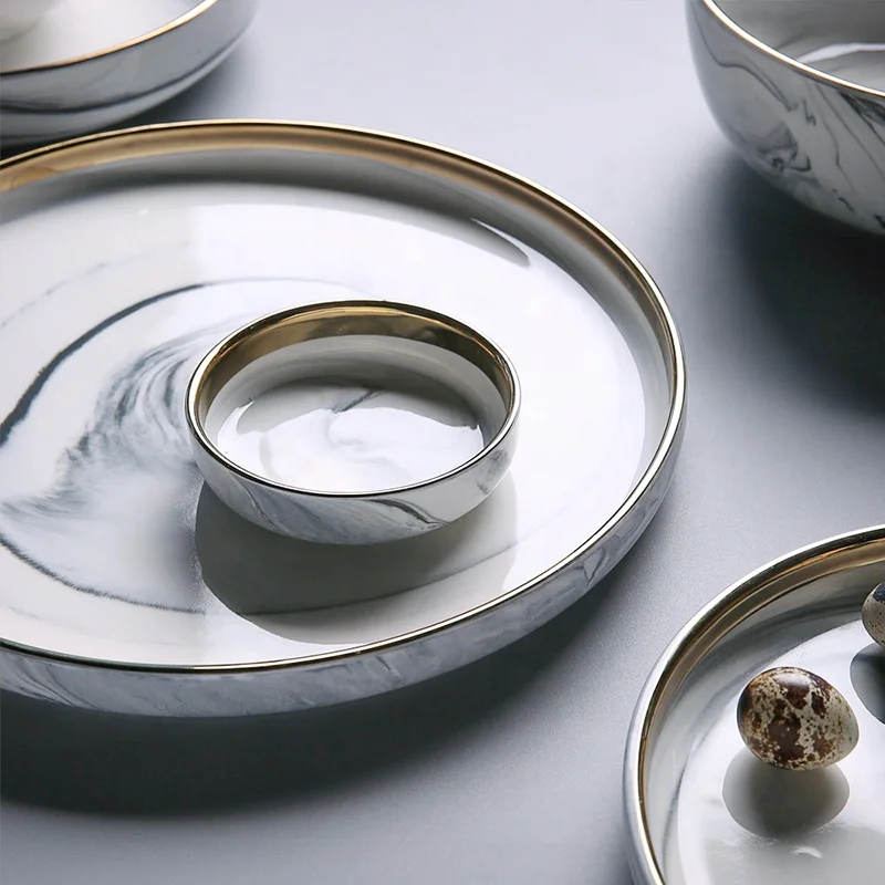 

hot selling marble plates ceramic plato de marmol prato porcelana teller porzellan