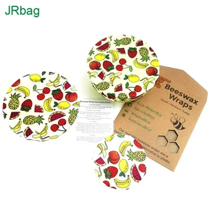 Image of 3pcs Pack Biodegradable Cotton Food Storage Packaging Beeswax Wraps
