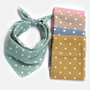Plain Design Small Size Spot Full Printed Fashion Custom Cotton Square Dog Bandana