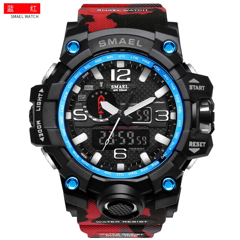 

SMAEL 1545MC Top Brand clock male New relogio esportivo Quartz Digital watch men Militar Casual 3ATM army Camo watch