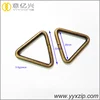 High quality new design handbag hardware antique brass metal triangle buckle ring
