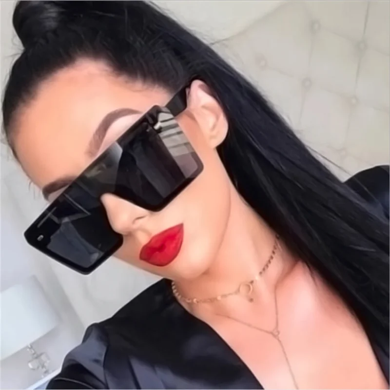 In Stock OEM Custom square steam punk Large oversize big size punk sunglasses for women 2019