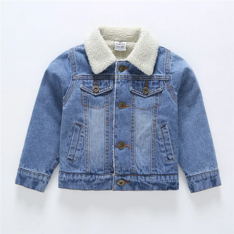

Winter Children Kids Jacket Denim Thick Kid Boys Jackets, Blue