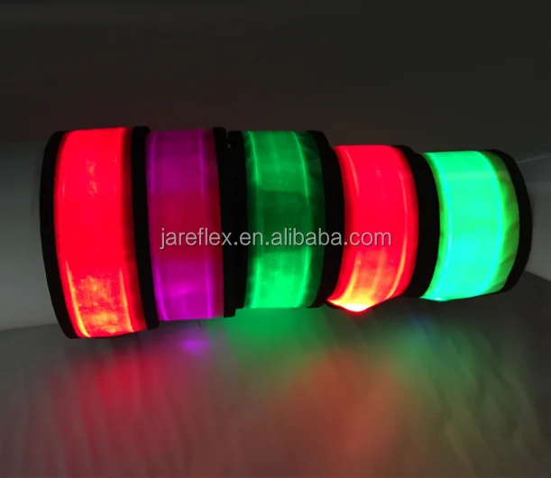 
LED Slap Bracelet Lights Glow Band for Running& Activity, Replaceable Battery 