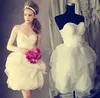 Plus size Bridal gowns sexy short wedding dress Beach organza Baby girl wedding dresses patterns2015 (YASA-5088)
