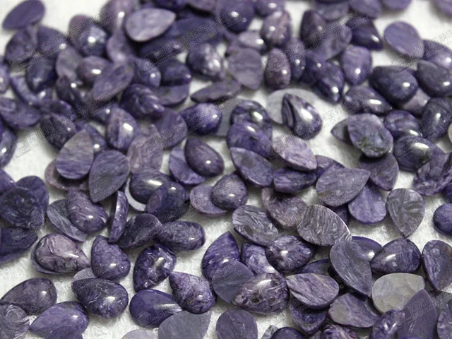 Natural semi precious stone natural charoite 10x14mm pear cabochons (65).jpg