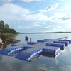 Rotomolding plastic pontoon floating bridge easy assembly floating moduler for floating dock