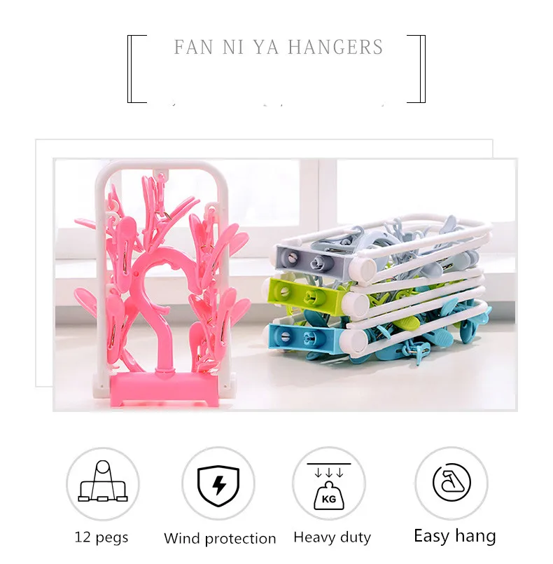 Plastic Hanger With Clips Folding Hangers For Socks,Plastic Clothes Peg