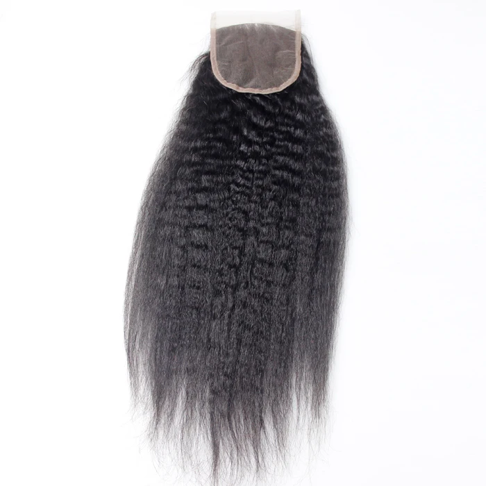 

GS hair best quality kinky straight yaki hair weave closure full cuticle aligned Indian human hair can bleached to#613, Natural color#1 b