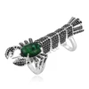 13092 Xuping eight heart eight arrows big stone emerald jewellery, lobster special new design women hand gold long finger ring