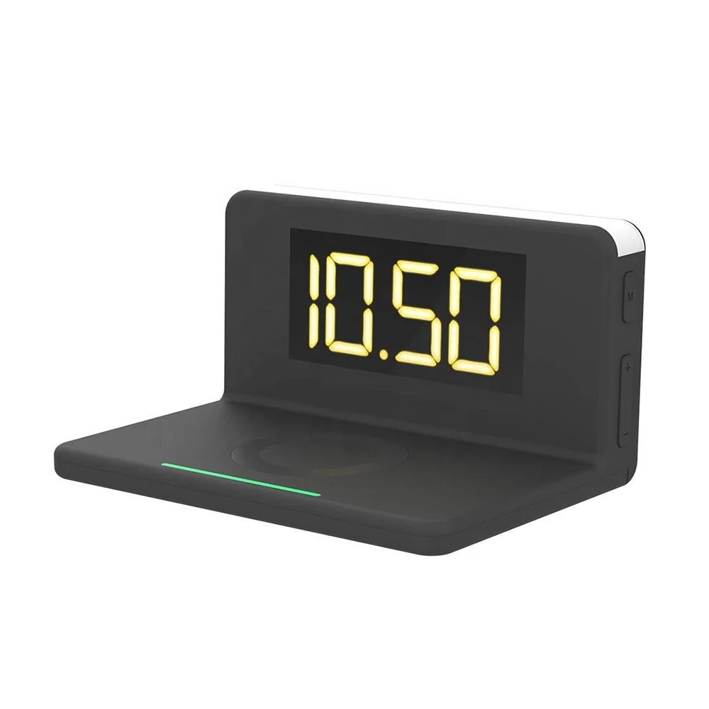 

10W Wireless Charger With Alarm Clock And Night Light, N/a