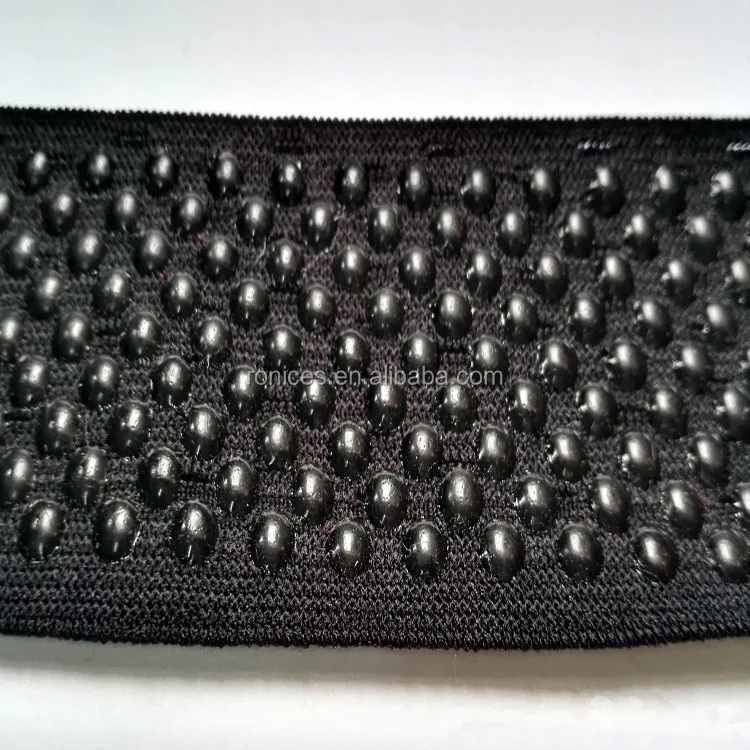 Non Slip Yellow Red Silicone Gripper Embossed Round Dot Elastic Tape